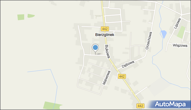 Bierzglinek, Jesionowa, mapa Bierzglinek