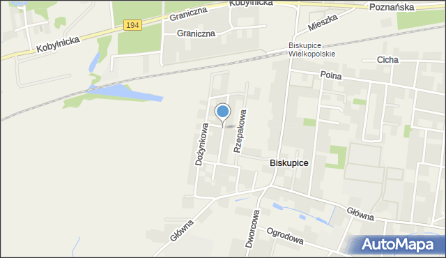 Biskupice gmina Pobiedziska, Jęczmienna, mapa Biskupice gmina Pobiedziska