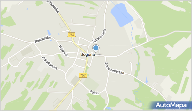 Bogoria powiat staszowski, Jędrusiów, mapa Bogoria powiat staszowski