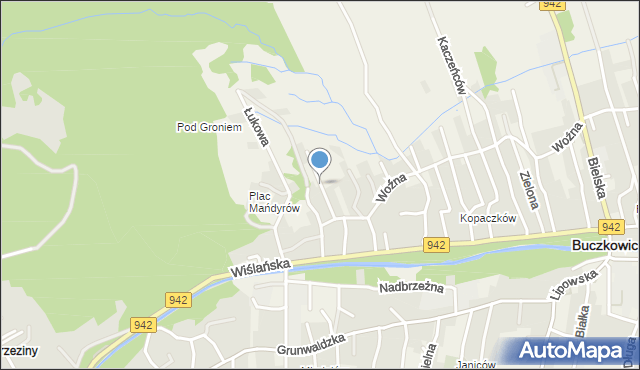 Buczkowice, Jeżynowa, mapa Buczkowice