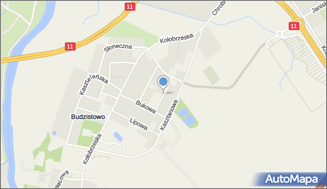 Budzistowo, Jesionowa, mapa Budzistowo