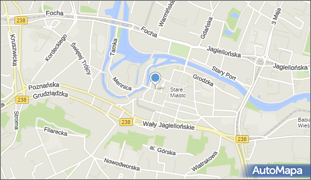 Bydgoszcz, Jezuicka, mapa Bydgoszczy