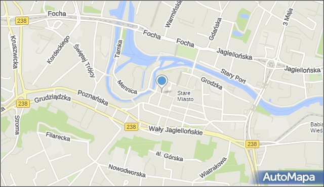 Bydgoszcz, Jezuicka, mapa Bydgoszczy