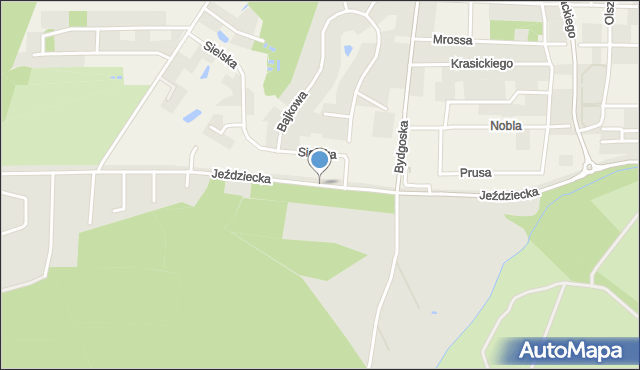 Bydgoszcz, Jeździecka, mapa Bydgoszczy