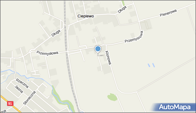 Cieplewo, Jesionowa, mapa Cieplewo