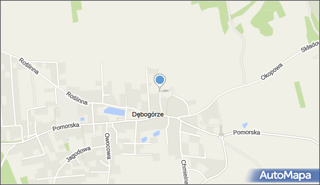 Dębogórze, Jęczmienna, mapa Dębogórze