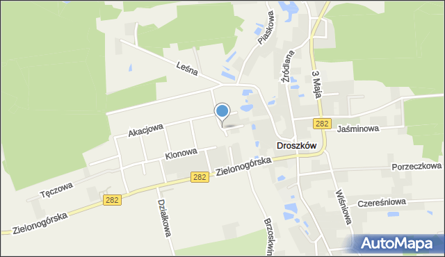 Droszków gmina Zabór, Jesionowa, mapa Droszków gmina Zabór