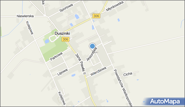 Duszniki powiat szamotulski, Jesionowa, mapa Duszniki powiat szamotulski