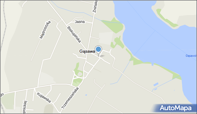 Gąsawa, Jeziorna, mapa Gąsawa