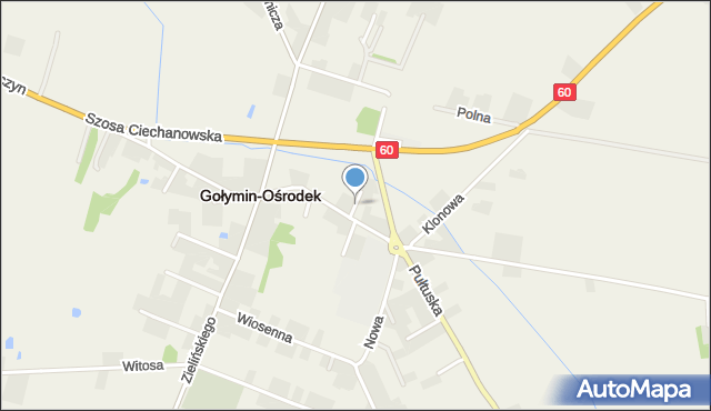 Gołymin-Ośrodek, Jesionowa, mapa Gołymin-Ośrodek