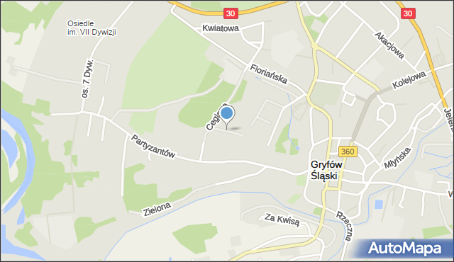 Gryfów Śląski, Jesienna, mapa Gryfów Śląski