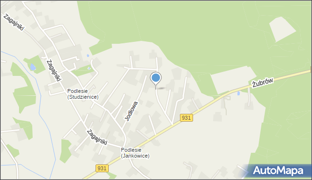 Jankowice gmina Pszczyna, Jelenia, mapa Jankowice gmina Pszczyna