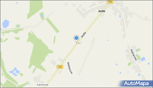 Jedle gmina Łopuszno, Jedle, mapa Jedle gmina Łopuszno