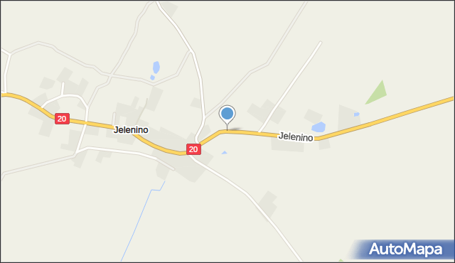 Jelenino gmina Szczecinek, Jelenino, mapa Jelenino gmina Szczecinek