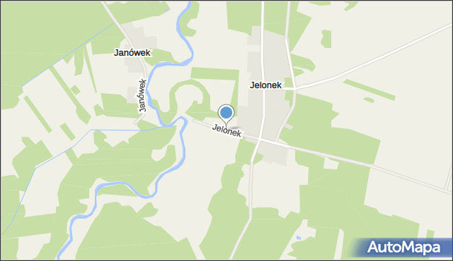 Jelonek gmina Odrzywół, Jelonek, mapa Jelonek gmina Odrzywół