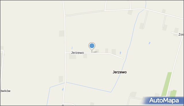 Jerzewo gmina Kiernozia, Jerzewo, mapa Jerzewo gmina Kiernozia