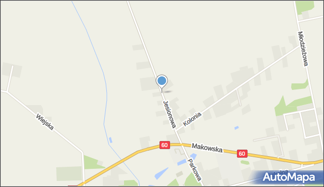 Karniewo powiat makowski, Jesionowa, mapa Karniewo powiat makowski