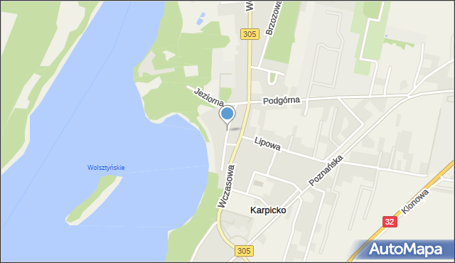 Karpicko, Jeziorna, mapa Karpicko