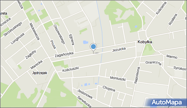 Kobyłka, Jezuicka, mapa Kobyłka