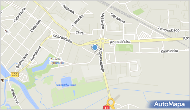 Kołobrzeg, Jerzego, mapa Kołobrzegu