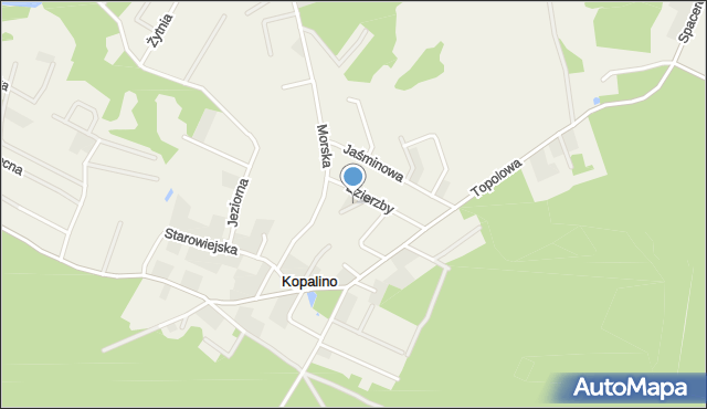 Kopalino, Jeżowa, mapa Kopalino