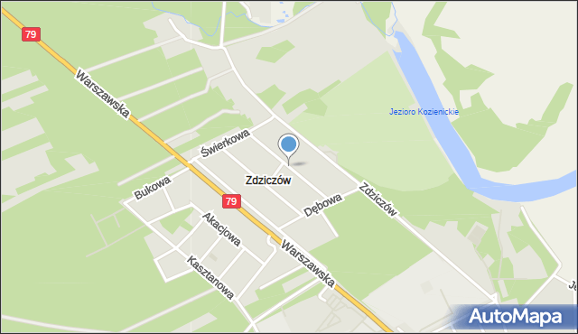 Kozienice, Jesionowa, mapa Kozienice