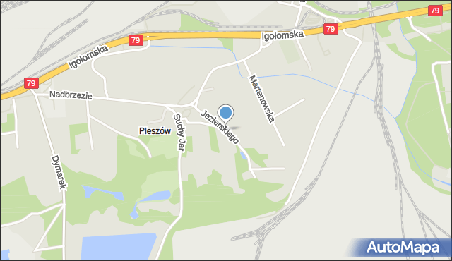 Kraków, Jezierskiego Jacka, mapa Krakowa