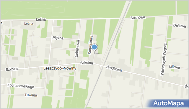 Leszczydół-Nowiny, Jesionowa, mapa Leszczydół-Nowiny