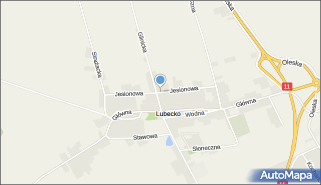 Lubecko, Jesionowa, mapa Lubecko