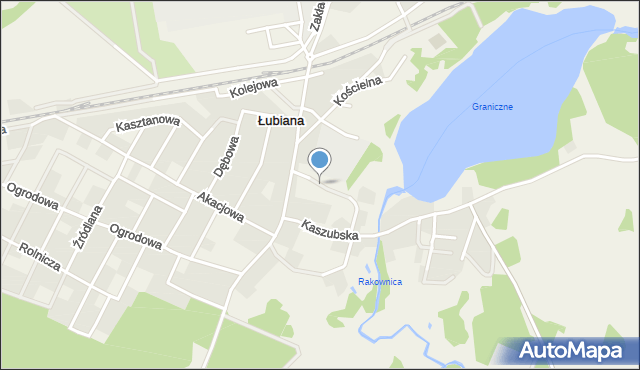 Łubiana, Jeziorna, mapa Łubiana