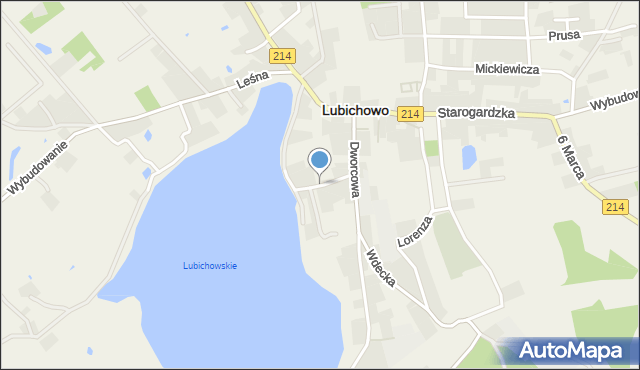 Lubichowo, Jeziorna, mapa Lubichowo