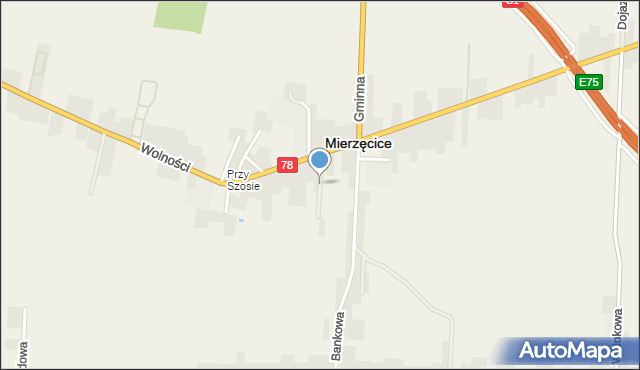 Mierzęcice, Jedności, mapa Mierzęcice