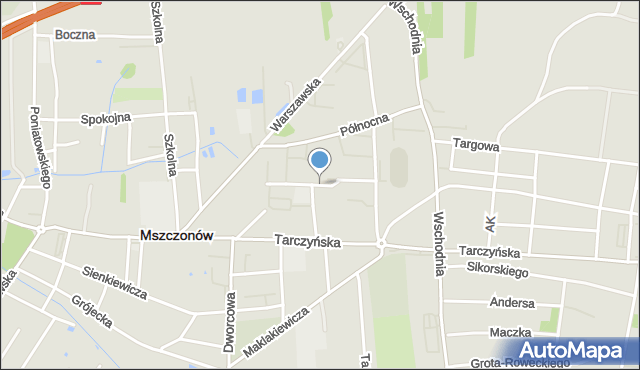 Mszczonów, Jeżynowa, mapa Mszczonów