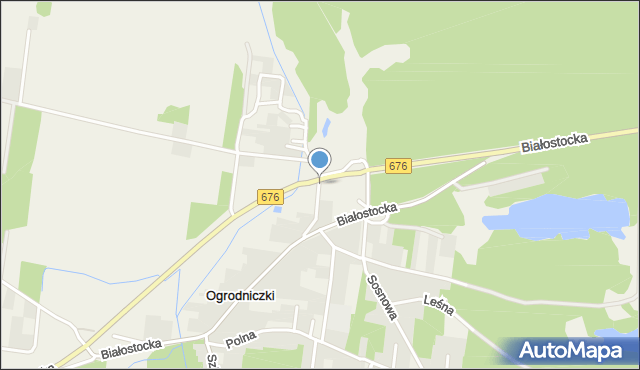 Ogrodniczki gmina Supraśl, Jeziorna, mapa Ogrodniczki gmina Supraśl