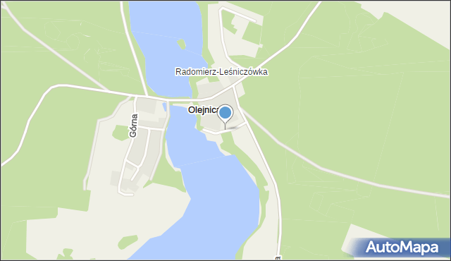 Olejnica, Jeziorna, mapa Olejnica