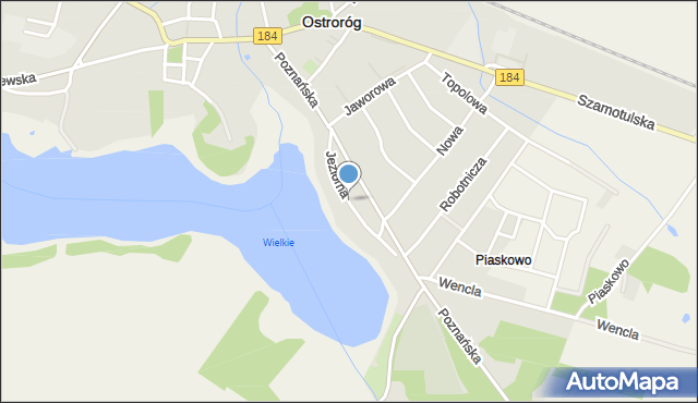 Ostroróg powiat szamotulski, Jeziorna, mapa Ostroróg powiat szamotulski