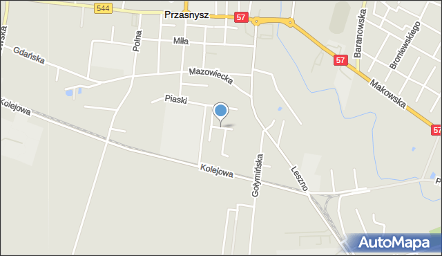 Przasnysz, Jelińskiego Stanisława, mapa Przasnysz