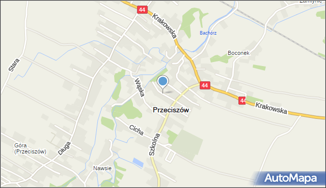 Przeciszów, Jesionowa, mapa Przeciszów