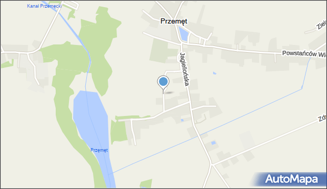 Przemęt, Jeziorna, mapa Przemęt