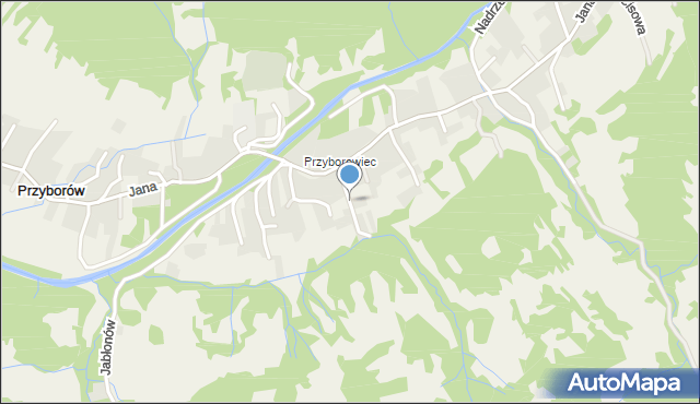 Przyborów gmina Jeleśnia, Jesionowa, mapa Przyborów gmina Jeleśnia