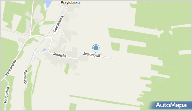 Przyłubsko, Jesionowa, mapa Przyłubsko