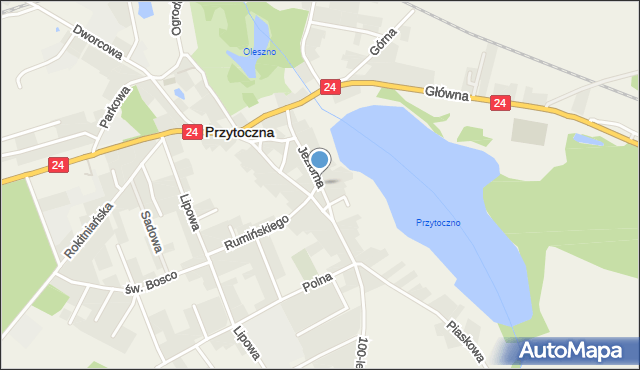 Przytoczna, Jeziorna, mapa Przytoczna