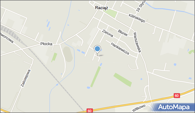 Raciąż powiat płoński, Jesionowa, mapa Raciąż powiat płoński