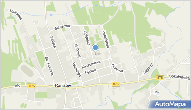 Raniżów, Jesionowa, mapa Raniżów