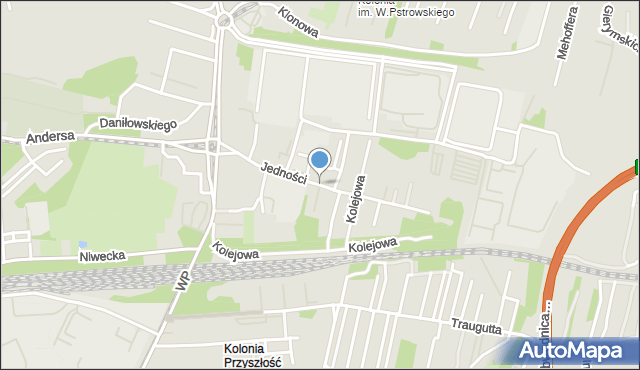 Sosnowiec, Jedności, mapa Sosnowca