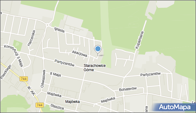 Starachowice, Jesionowa, mapa Starachowic