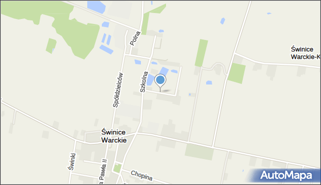 Świnice Warckie, Jesionowa, mapa Świnice Warckie