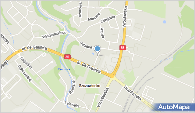 Wałbrzych, Jeżynowa, mapa Wałbrzycha