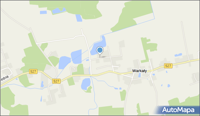 Warkały gmina Jonkowo, Jeżynowa, mapa Warkały gmina Jonkowo