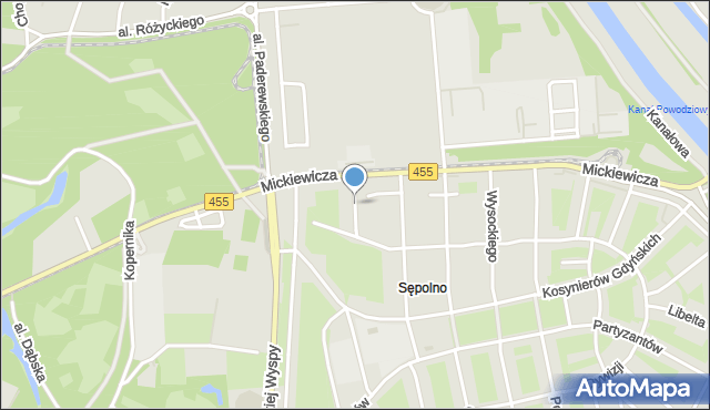 Wrocław, Jezierskiego Franciszka Salezego, ks., mapa Wrocławia